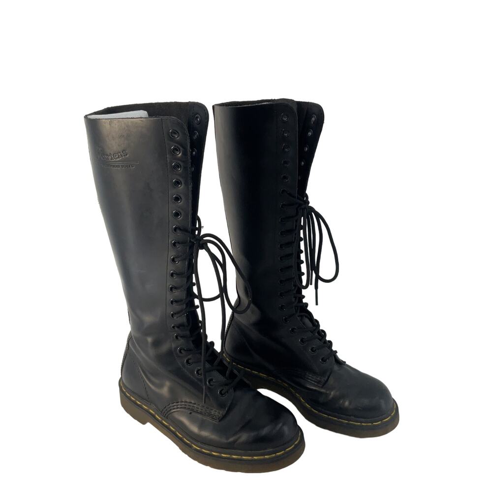 Dr. Martens 1B60 Black Leather Lace Up Combat Boots Size Unisex Mens 6/ W 7
